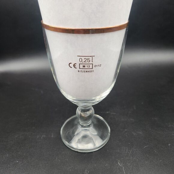 Gouden Carolus Beer Glass Gold Rim Germany German Ritzenhoff Glass 0,25L 0.25L - Picture 2 of 6